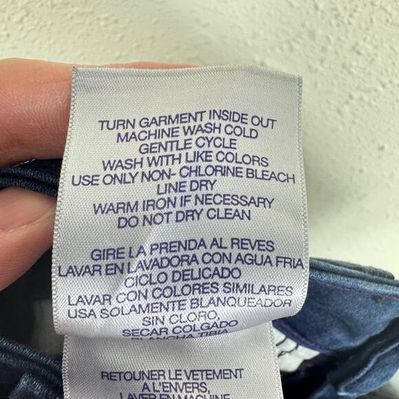 NYDJ Dark Wash Mid Rise Skinny Jeans Stretch Pockets Made In USA Size 10 - Picture 8 of 8